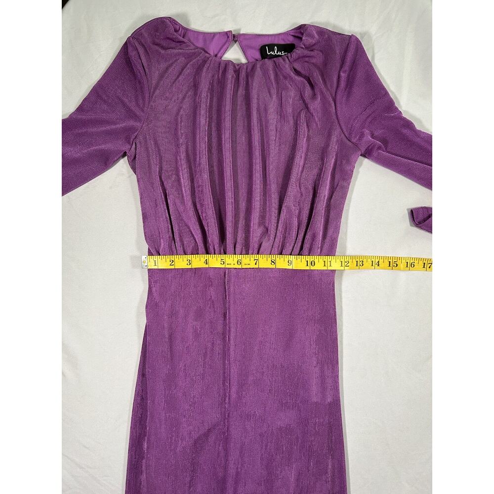 Lulus Pure Sweetness Midi Dress Womens Size XS Purple Stretch Knit Flirty Date - Picture 9 of 11